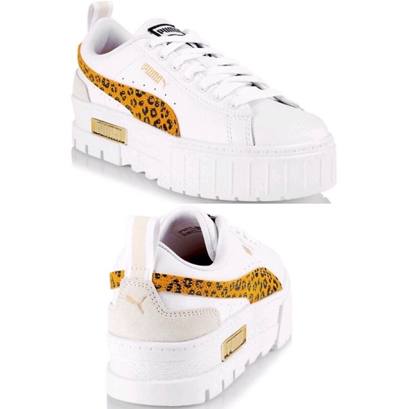 NEW PUMA Mayze Roar Platform Sneakers Shoes White 7.5 Women’s, Size 6 Girl’s - Picture 3 of 16